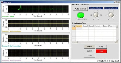 Two-Axis High-Precision Digital Inclination Sensor Module With NIST-Traceable Tilt Angles Inclinometer RS232 RS485 Plug-And-Play Access PC Sync Pro Software Dongle Bundle For Remote PC Readouts software screen with sensor graphs and data logging panel