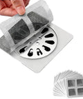 Ditch Stubborn Hair Clogs With These Toss And Go Shower Drain Covers, square mesh hair catcher, adhesive, 10 pack.