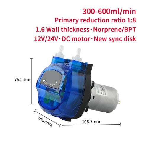 300 To 600Ml Per Minute Adjustable Speed Peristaltic Dosing Pump With Motor For Precise Fluid Transfer And Metering Applications At 12 Or 24 Volts Featuring Three Rotor Design For Stable And Reliable Performance In Various Industrial And Lab Settings