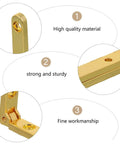Close-up of 10Pcs Zinc Alloy 90 Degree Hinges highlighting quality, durability, and craftsmanship for miniature furniture and boxes.