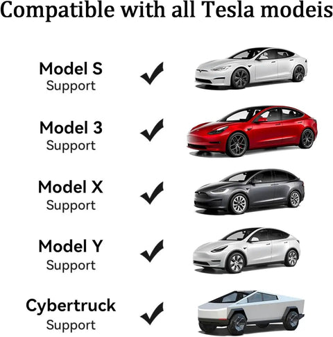 Level 1 Tesla Charger For Home 110V 15A With NACS Connector And 21ft Cable NEMA 5-15 Plug Portable EV Charger For Model Y 3 S X Delivers Up To 1.65 kW Outdoor Ready Safe And Reliable compatibility chart for Tesla models.