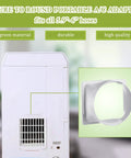 Image of a square to round adapter compatible with 5.9-6 inch hoses for portable air conditioner exhaust hose kit.