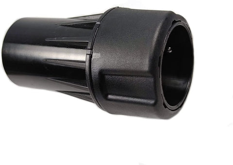 DWV9000 universal quick multi-function connector, black plastic cylindrical hose adapter, end view