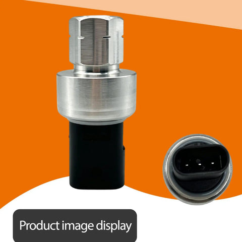 Hella Reliable AC Pressure Sensor Replacement For Dodge Dart Ram 1500 2500 3500 Plug And Play Transducer on orange background.