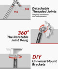 Detailed image of detachable threaded joints for Hella Heavy Duty Gas Struts 15 Inch 35 Pound Force Shock Lifts.