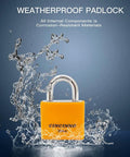 Set Of Eight 30mm Aluminum Weatherproof Padlocks Keyed Alike With Vinyl Covered Bodies Double Locking in water splash