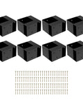 Heavy Duty 8 Piece 3 Way Workbench Bracket Kit For 2x4 Lumber Steel Corner Brackets With Black Powder Coat Rust Resistant High Load Bearing For DIY Garages And Shops, 8 black steel corner brackets with screws