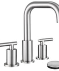 8 Inch Brushed Nickel Widespread Bathroom Faucet With Two Handles, 3 Hole Mount, SpotShield Finish, Solid Copper Construction