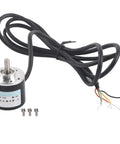 Three Phase Shaft Encoder With 30kHz Speed and 1000B/1024B Resolution, DC 5 to 24V Motion Control Sensor Built For Precise, Rugged Engineering Projects, compact metal encoder with cable