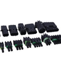 Ultimate Connector Kit With T-18 Crimp Tool For WP-1505 Pro Weather Pack Replacement Including Assorted 1 Way To 4 Way Inline Terminals, black