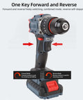 Built Different Cordless Drill And Screwdriver Kit With 25 Gear Torsion Electric Power Tool Set showing forward and reverse feature.