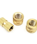 Knurled Threaded Inserts In Solid Brass M1.6 Through M5 For 3D Printer Builds Hot Melt Thread Insertion And Injection Molding