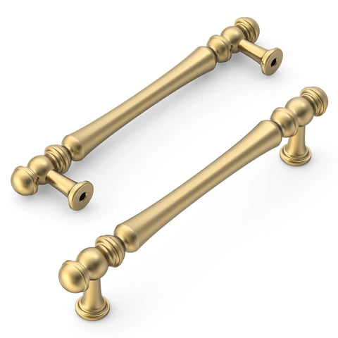 Heavy Duty Solid Zinc Alloy Cabinet Pulls Set Of 10 In Champagne Bronze Gold Finish With 5 Inch Hole Centers 128mm Durable Kitchen And Bath Drawer Handles