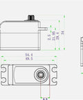 Upgrade Your Rig With This Heavy Duty 25 Kilogram Waterproof Rc Servo Coreless Motor dimensions and specifications drawing.