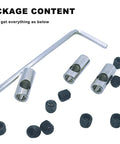 HOPLEX stainless steel shaft coupler sleeves set with L-shaped hex wrench and black rubber caps