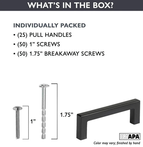 Oil Rubbed Bronze 3 Inch Drawer Pulls Set 25 Pack Modern Square Cabinet Handles Solid Heavy Duty Kitchen Hardware With 3 In Hole Center