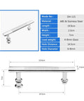 2 Pack Sliding Round Tube Cabinet Knobs Set ABS Stainless Steel Door Handle Hinge dimensions and specifications