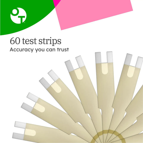 Fan display of Verio Blood Glucose Test Strips For Daily Sugar Checks, Fast Five Second Readings With Tiny Blood Drop Needed, 60 Count
