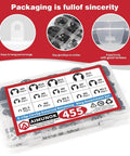 455 Piece E Clip Snap Ring Kit Set With External Retaining Rings, 14 SAE Sizes M1.5 to M15, in labeled plastic box