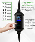 Adjustable amperage display on Dual Rate 32A And 40A Level 2 EV Charger For Home Use, 240V NEMA 14-50