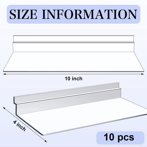 Clear Slatwall Shelves 10 Pack 4X10 Inch Transparent Hanging Display Racks For Retail Merchandising And Home Storage Load Up Your Walls Fast No Sweat Involved With A Sharp Modern Look