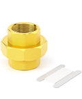 1 Inch Female Brass Union Pipe Fitting For Connecting And Extending Pipes with tape, corrosion resistant, for industrial plumbing and DIY use