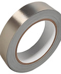 Faraday fabric tape roll, 1in wide, silver metallic cloth with brown inner core
