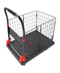 Heavy Duty Folding Hand Truck With Removable Wire Cage And Smooth Roll Wheels For Moving Furniture Groceries Or Pets Straight Up Multipurpose Cargo Dolly No Sweat Loading Heavy Gear Daily, close-up of wire cage.