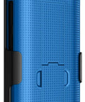 Kickass Protective Kickstand Case And Ratchet Holster Combo For Zebra TC53 TC58 Mobile Computer in fresh blue with textured grip.