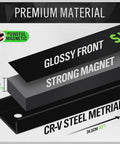 Diagram showing structure of 4 Piece 12 Inch Magnetic Tool Holder Set with glossy front and CR-V steel material.