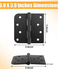 Six Pack Self Closing Door Hinges 4 Inch Black Ball Bearing Matte Black Spring Loaded Hinges For Interior And Exterior Doors