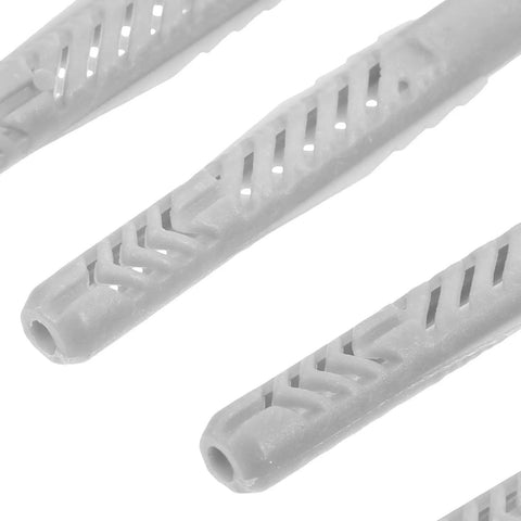 20 Piece Self Drilling Drywall Anchors And Screws Hollow Wall Kit Silver For Heavy Duty Secure Mounts And Quick No Fuss Diy Install In Wood And Concrete Walls grey plastic anchors close-up