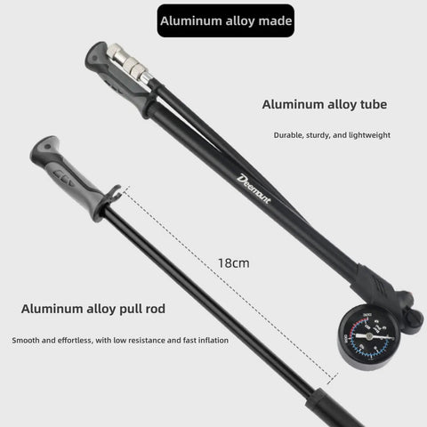 Shock Pump for Road and Mountain Bikes High Pressure 300 PSI Gauge Fits Front Fork and Rear Suspension Air Shocks, aluminum body