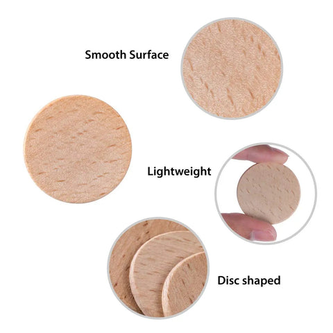 Premium Unfinished Wood Cutout Circles 1.5 Inches display smooth surface and lightweight design for DIY projects.
