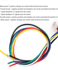 Color-coded wires for Stainless Steel DC Gear Motor With Speed Encoder High Torque Micro Reducer 12V 500RPM Brush Motor Precision Encoder Feedback DIY Robotics Automation CNC Projects