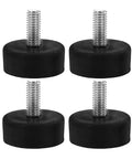 20Pcs Adjustable Furniture Leveling Feet M6 Rubber Iron Leg Leveler Pads For Tables Chairs And Cabinets With Heavy Duty Rotatable Threaded Design Height Adjustment Wide Bearing Base Floor Safe And Scratch Free, black rubber threaded feet