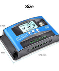 MPPT Solar Charge Controller 100A 12V/24V Auto Regulator With Dual USB Ports And Large LCD Display For Lead Acid Batteries