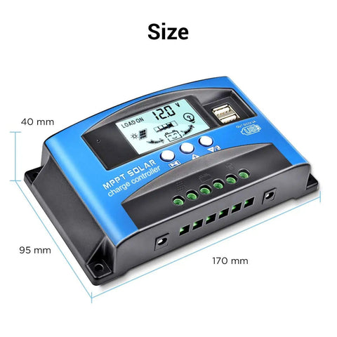 MPPT Solar Charge Controller 100A 12V/24V Auto Regulator With Dual USB Ports And Large LCD Display For Lead Acid Batteries