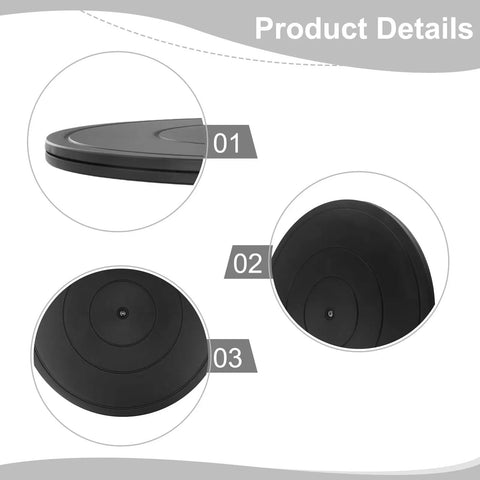 Rotating Lazy Susan Turntable With Ball Bearing Swivel 360 Degree Kitchen Cabinet Organizer detail view black non slip surface