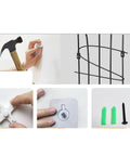 Image showing installation of Slick Wall Mount Coat Rack With Sturdy Round Metal Hooks, featuring tools and mounting hardware.