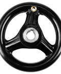 Heavy Duty 3 Spoke Round Handwheel Made From Durable Engineered Plastic For Machine Tools And Industrial Control Panels With Superior Grip And Anti Aging Performance You Need For Any Workshop Job, black
