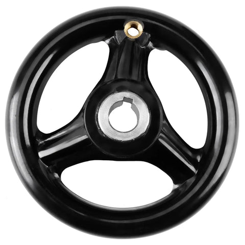Heavy Duty 3 Spoke Round Handwheel Made From Durable Engineered Plastic For Machine Tools And Industrial Control Panels With Superior Grip And Anti Aging Performance You Need For Any Workshop Job, black