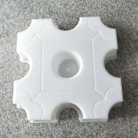 11.81 Inch Round Hole Concrete Stepping Stone Mold for DIY Garden Paths and Patios, durable plastic paver mold, top view.