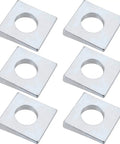 Beveled Square Washers Set Of Six For Leveling One Half Inch Inner Diameter And One And One Eighth Inch Outer Diameter Thick From Two To Six Point Six Millimeter Plain Carbon Steel Galvanized Shims In Silver Finish DC CLISENCE