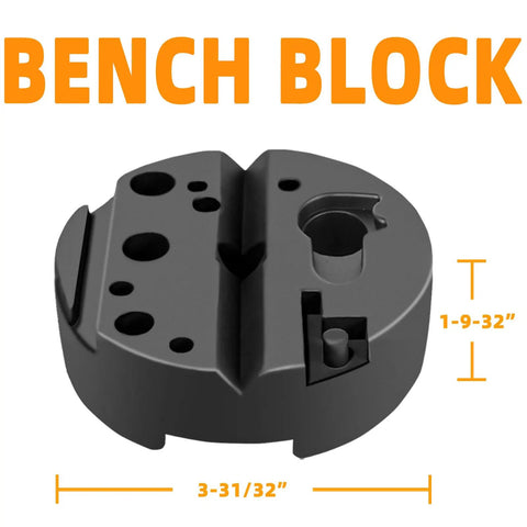 Non Slip Universal Bench Block With Pro Grade Non Marring Polymer Round 4 Inch Diameter visible measurements and design details