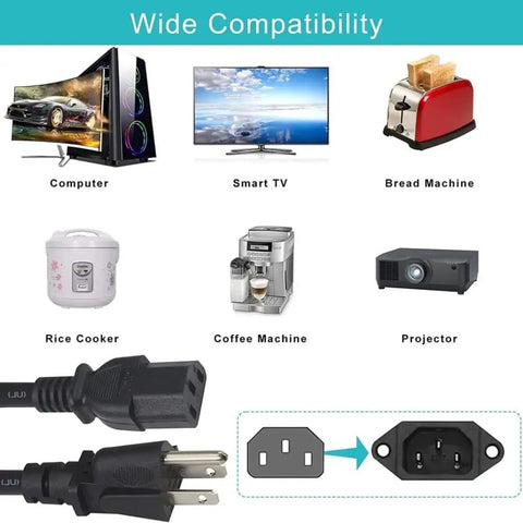 Yamaha Motif ES Series AC Power Cord 5ft Cable Plug For ES6 ES7 ES8 Synthesizer and various compatible devices displayed