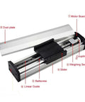 Dope Linear Guide Replacement For CNC XYZ Axis Sealed Dustproof Ball Screw Slide Module Smooth Linear Motion Customizable Stroke From 50mm To 900mm Ideal For Industrial CNC Equipment, labeled parts view