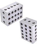 2 3 4 Machinist Block Set, Matched Pair With Twenty Three Holes, Pro Grade Precision Ground Tool Steel, Hardened Setup Blocks For Milling