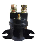 Built Tough Dc Contactor Motor Start Switch For Electric Forklift Stacker And Pallet Truck Supporting 12 24 And 48 Volt Systems While Cranking Hard Without Breaking A Sweat, showcasing durable black housing and connection terminals.