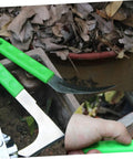 Stainless Steel Weeding Sickle Set, Durable Pro Grade All Purpose Backyard Garden Tool For Grass Cutting, Bright green handle